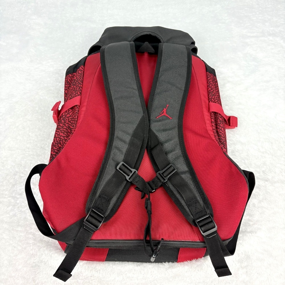 Nike Air Jordan Jumpman Top Loader Large Backpack-Black/Red Padded Straps/Back - Picture 4 of 9